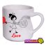 Taza Blanca de Sublimación personalizad de 11 Oz con asa de Corazón. Foto Plus